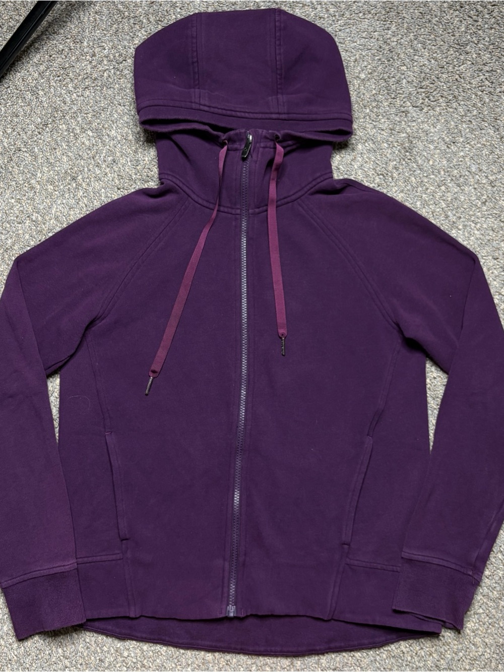 Lululemon Fleece Please Full Zip Hoodie Jacket Size 6 Darkest Magenta Athletic